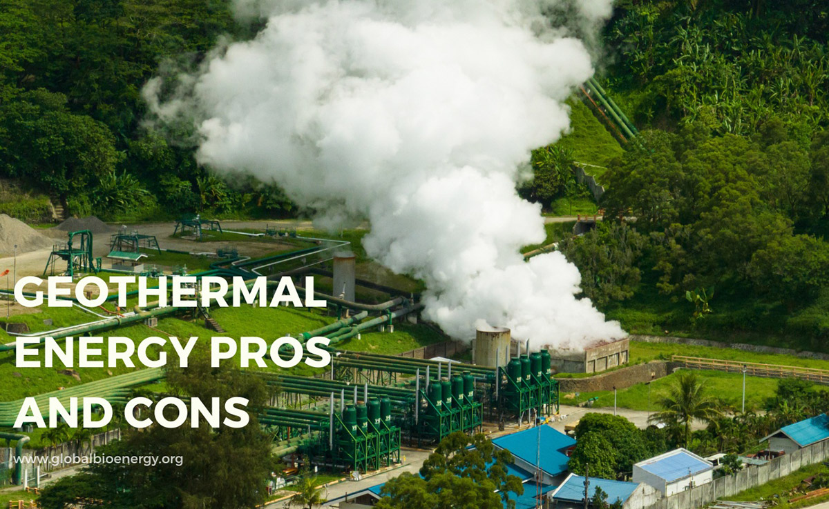 Aerial view of geothermal power production plant