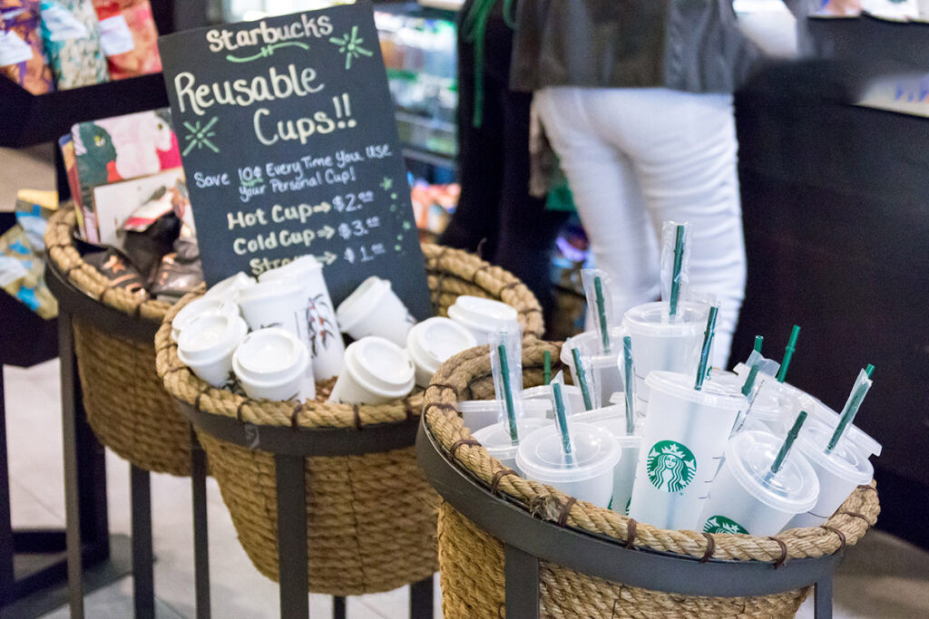 Starbucks reusable coffee cup