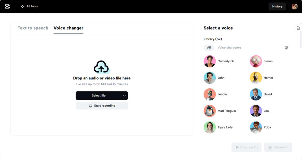 AI-powered voice changer